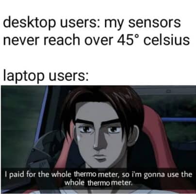 Laptop cooling pad meme